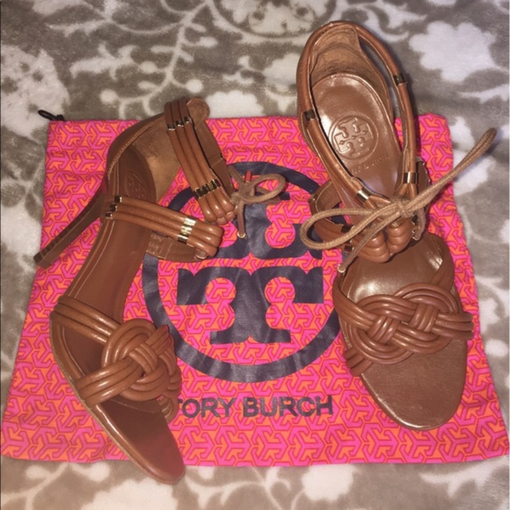 Tory Burch "Audrianna" braided knot sandal heels